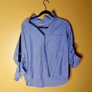 Pinstripe button down shirt